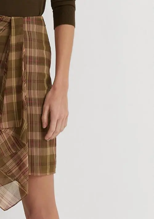 Ralph Lauren Ralph Lauren Plaid Ruffle Trim Georgette Skirt 3