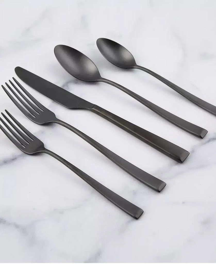 Cambridge Silversmiths Marlise Black Satin 20 Piece 18/10 Stainless Steel Flatware Set, Service for 4 4