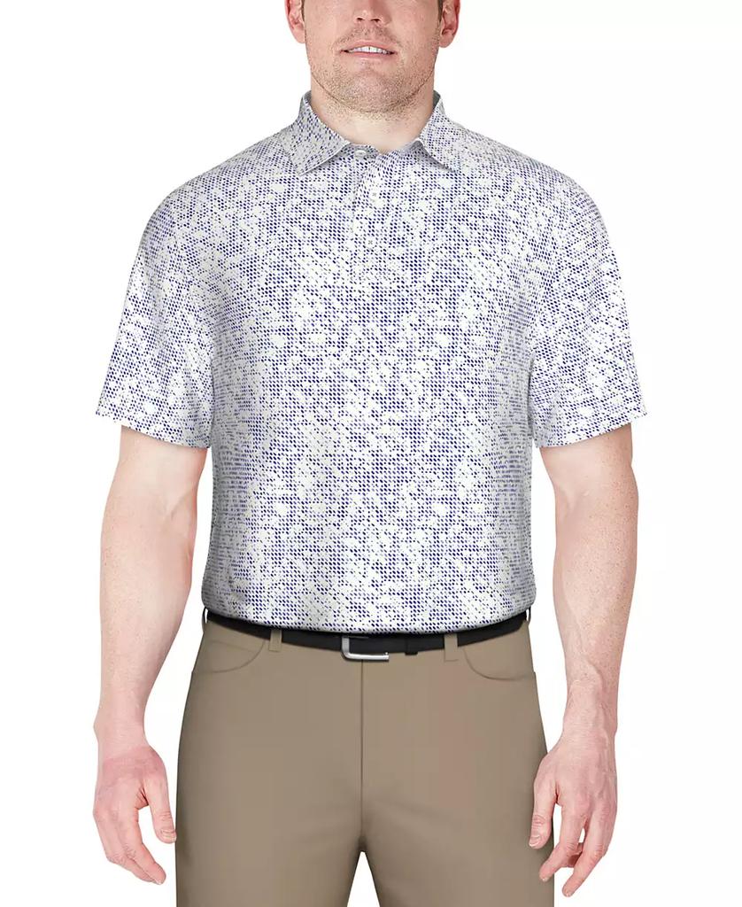 PGA TOUR Men's Clustered Textured Geo Print Polo Shirt