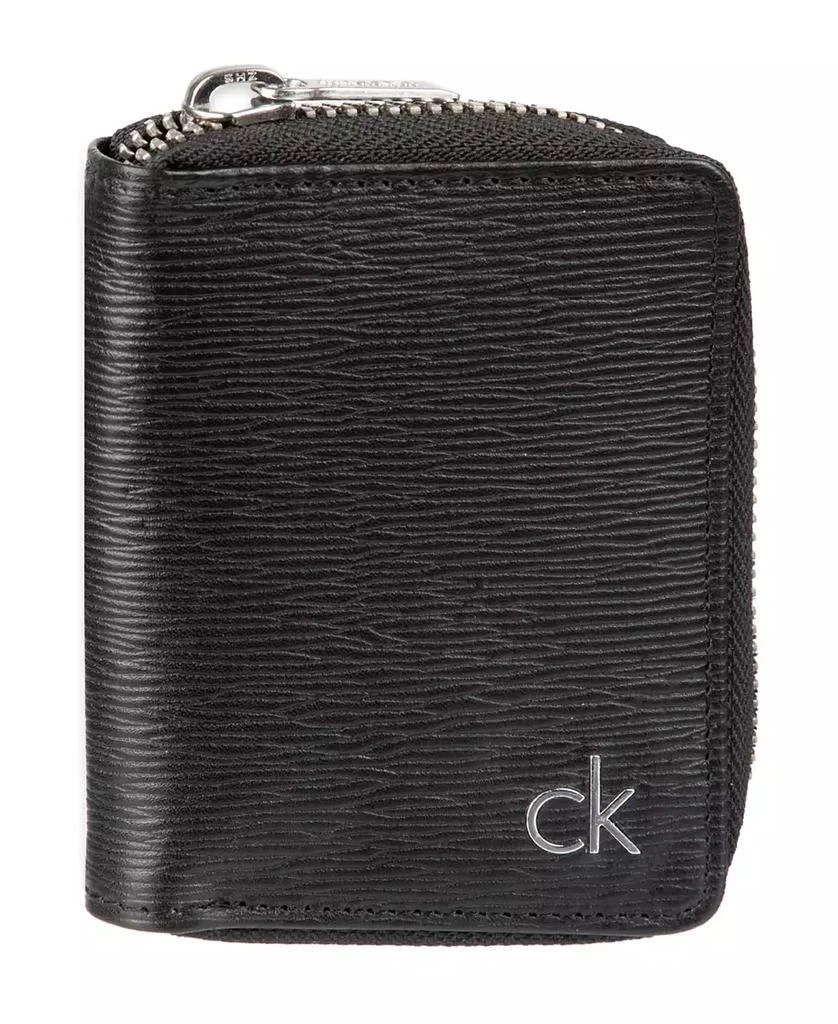 Calvin Klein Men's RFID Textured Leather Gusset Card Case Wallet