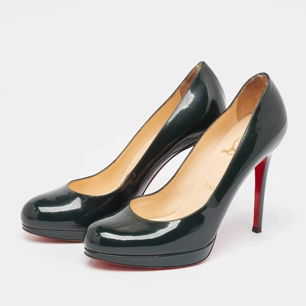 Christian Louboutin Christian Louboutin Green Patent Leather Simple Pumps Size 37.5 2