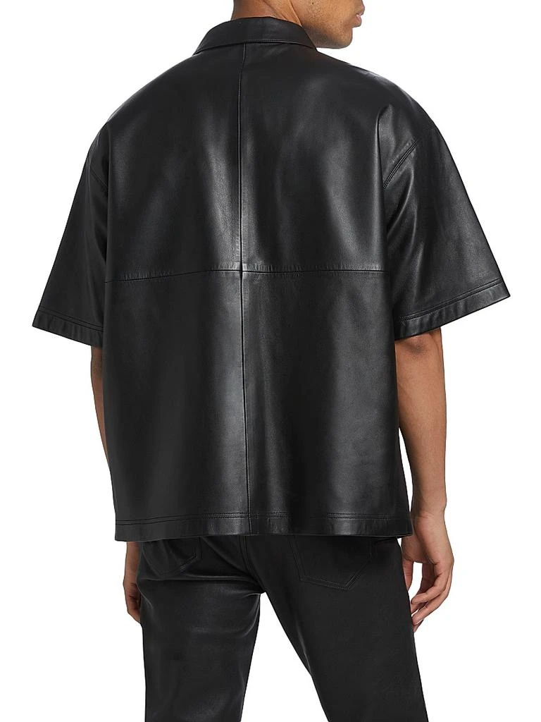 Purple Brand Leather Short-Sleeve Polo Shirt 5