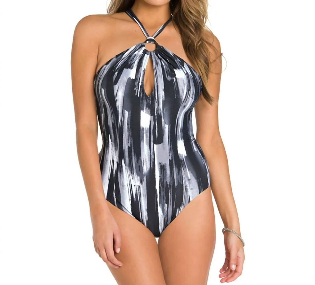 Amoressa Cross Back One Piece Swimsuit In Amo Black 1