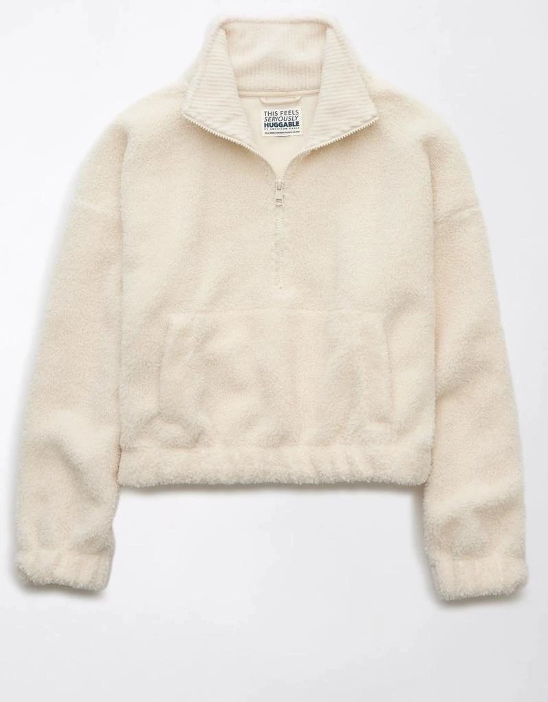 AE AE Cropped Sherpa Quarter-Zip Sweatshirt 3