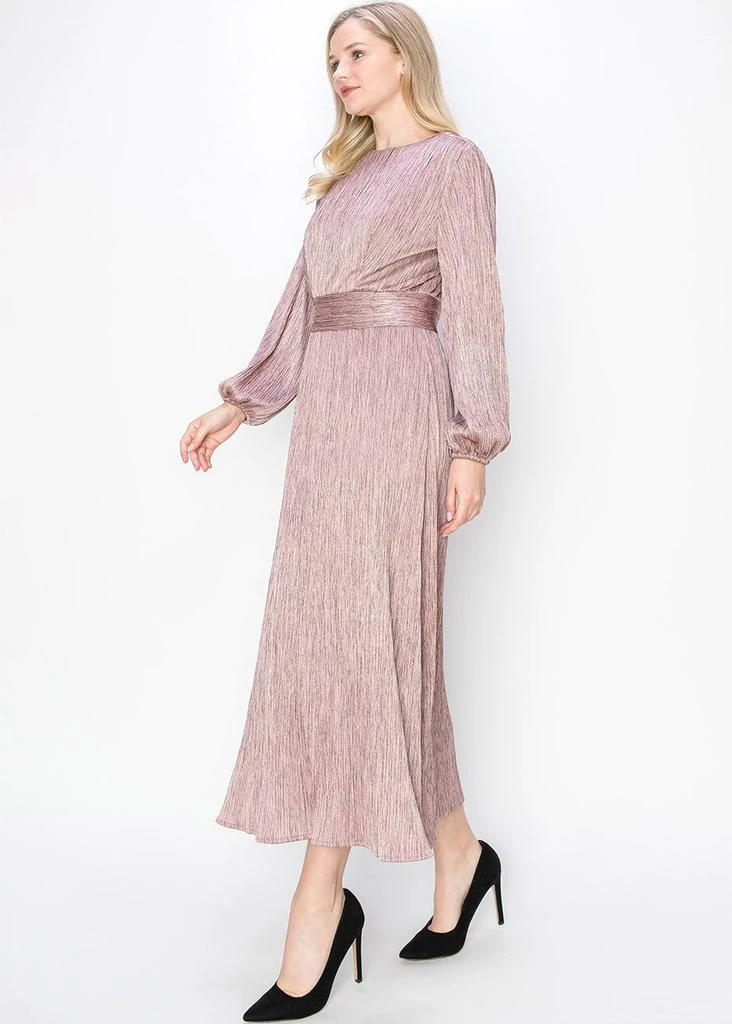Yal New York Rose Shimmer Long Sleeve Dress 3