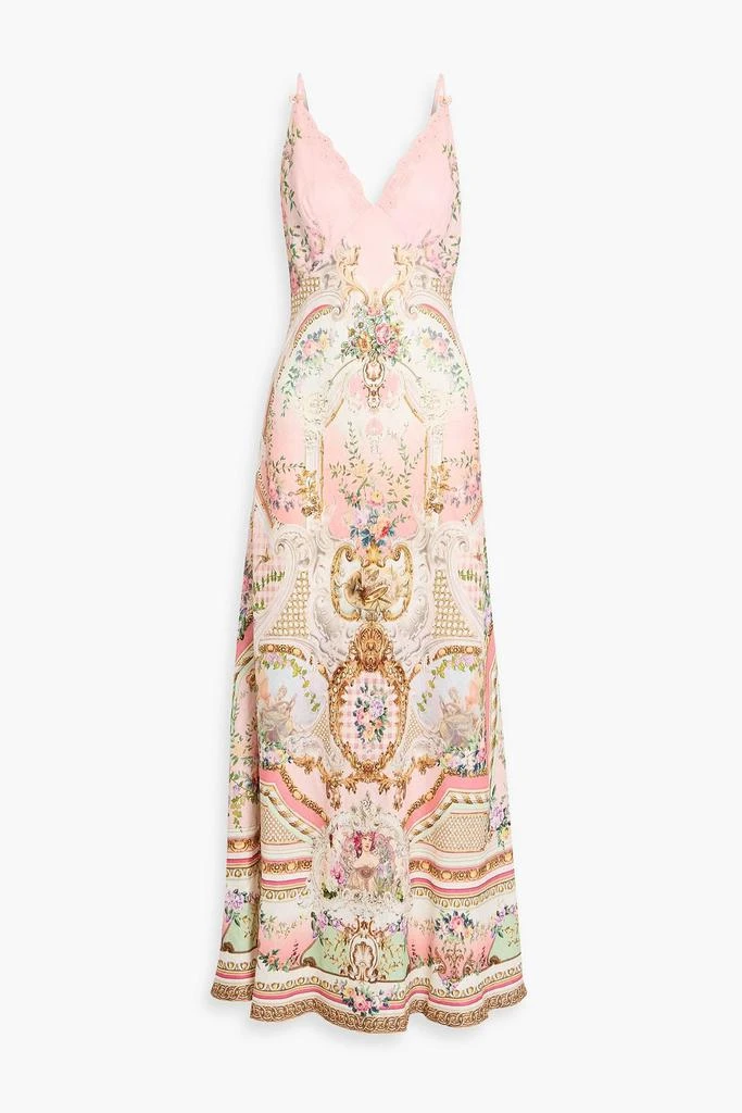 embellished linen dress CAMILLA Printed embellished linen and silk-blend maxi dress