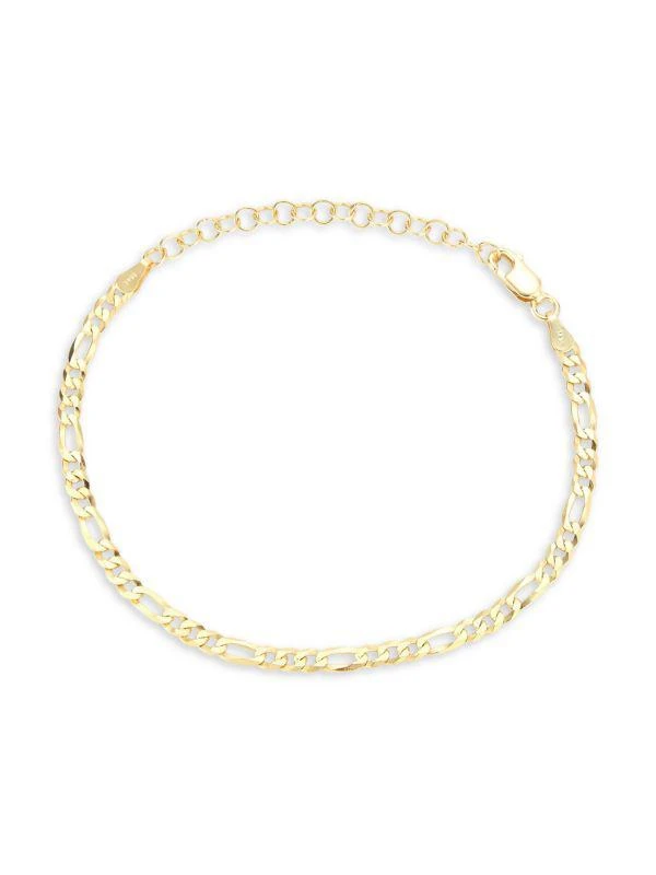 Chloe & Madison 14K Goldplated Sterling Silver Figaro Anklet 1