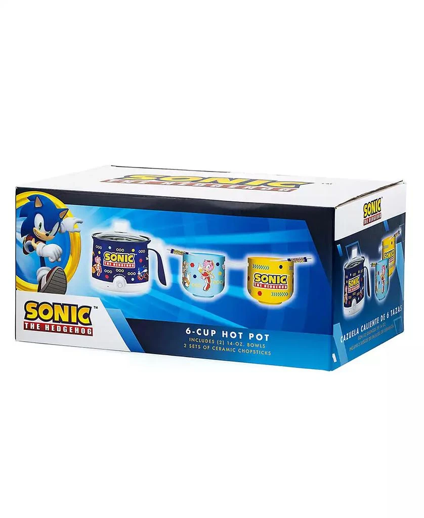 Uncanny Brands Sonic the Hedgehog Hot Pot with Ramen Bowls - Sega Kitchen Appliance 2
