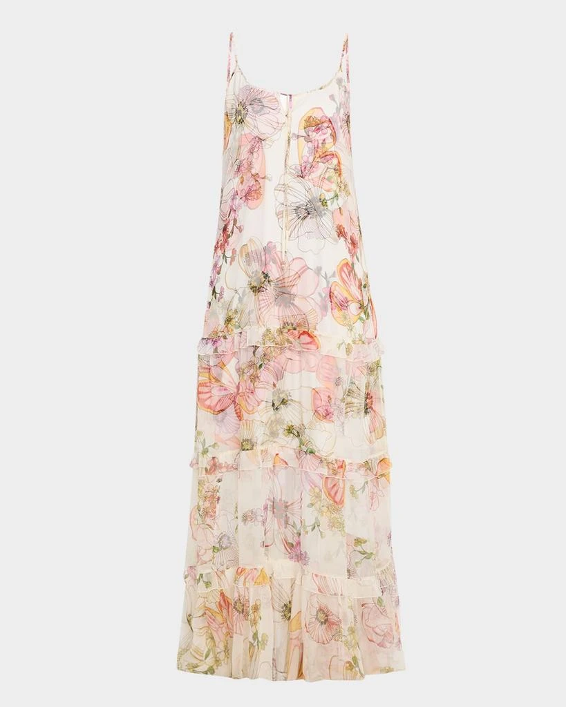 chinese dress ladies Paisley Printed Satin Maxi Dress by Bailey Rose Medium