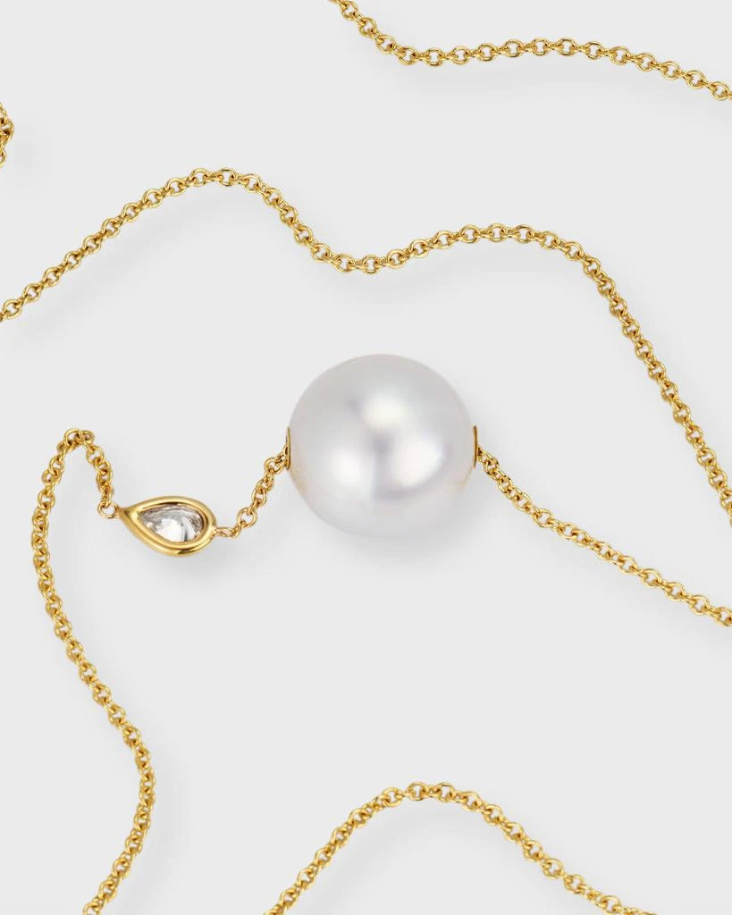 Mizuki 14k Gold Saltwater Pearl and Diamond Choker Necklace 16"L 3