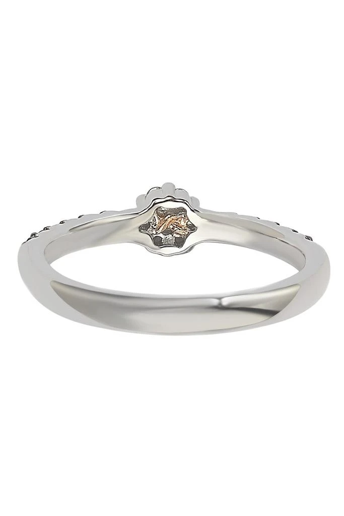 Suzy Levian Sterling Silver White CZ Cluster 
Pavé Green CZ Band Ring 2