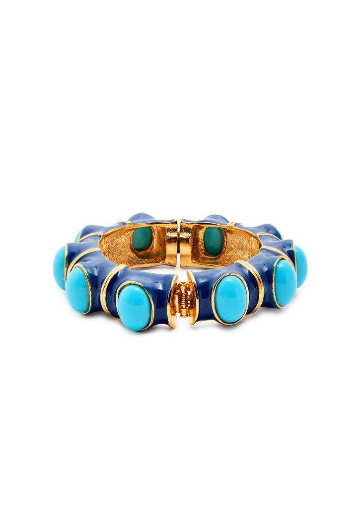 Kenneth Jay Lane Lapis 22kt gold-plated bracelet 3
