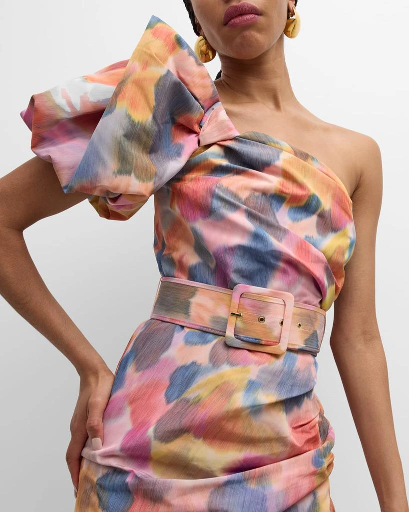 REBECCA VALLANCE Amaya Belted One-Shoulder Mini Dress 7