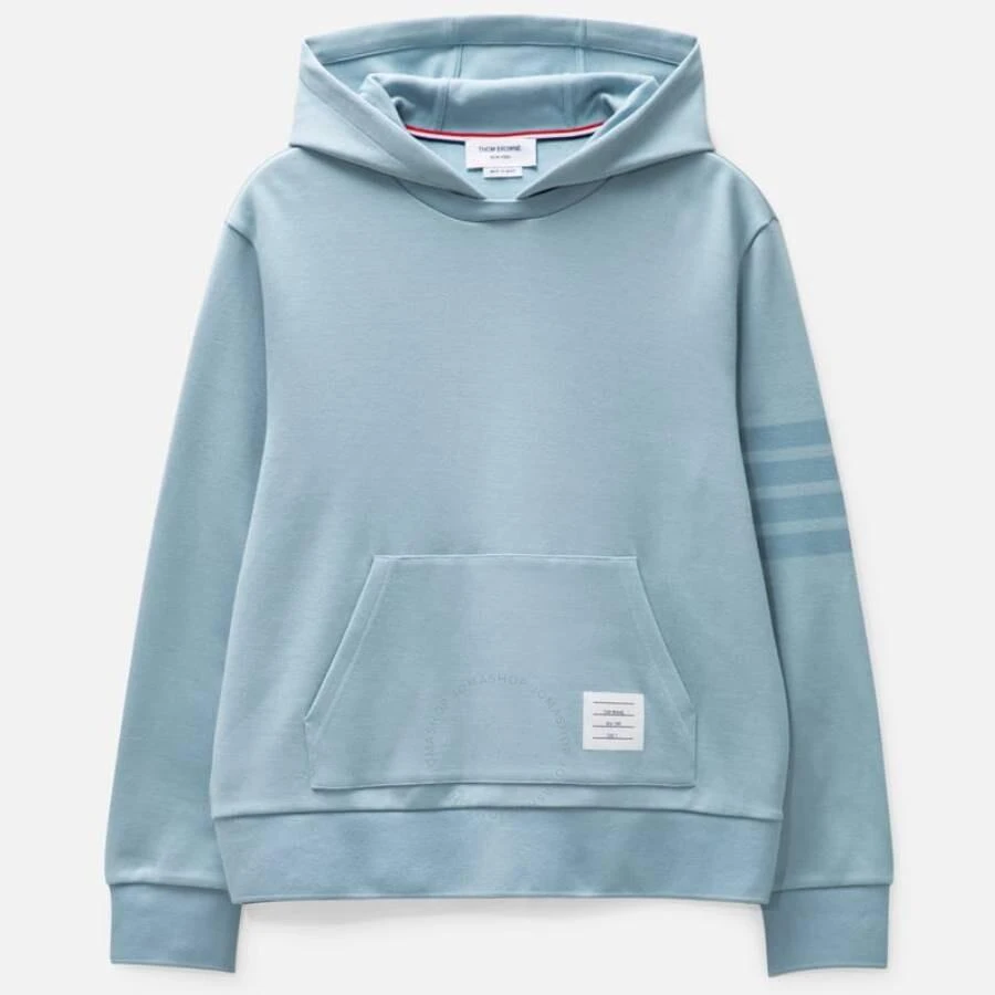 4 Bar Double Face Knit Hoodie Light Blue