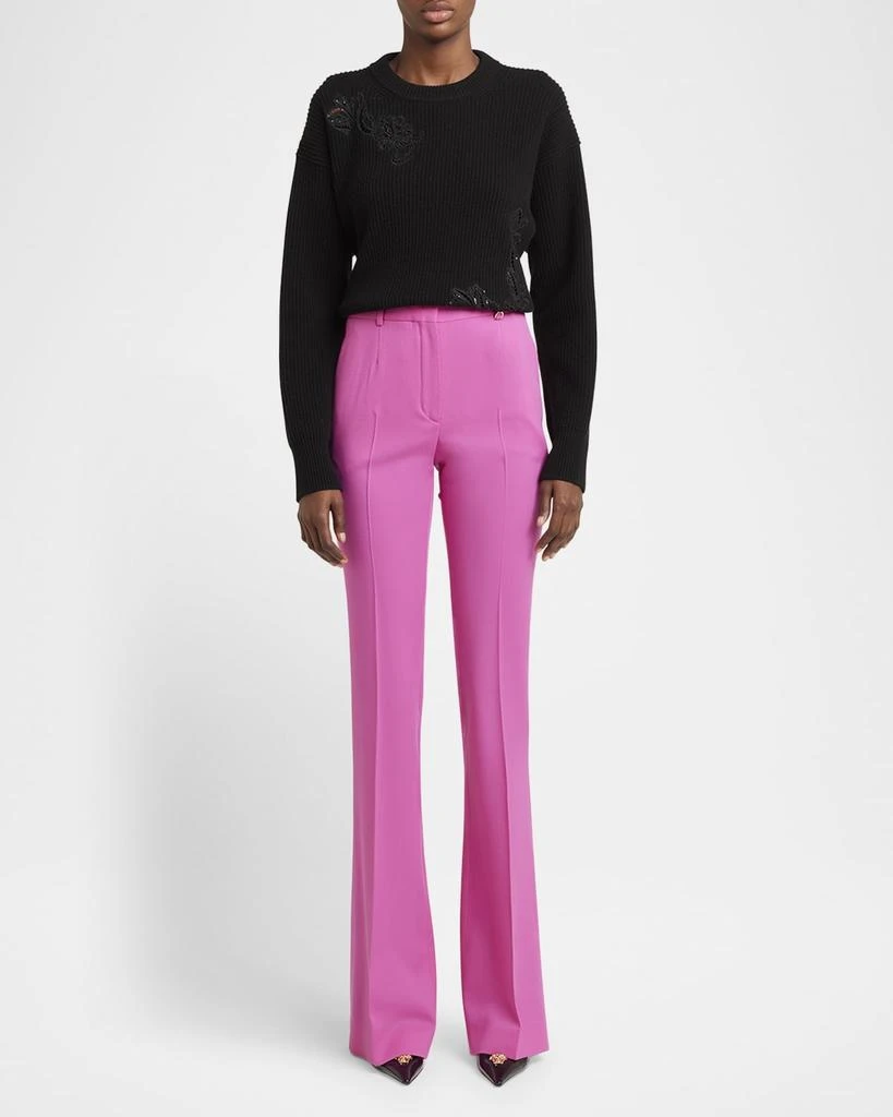 Versace Responsible Stretch Wool Gabardine Flare Informal Pants 2