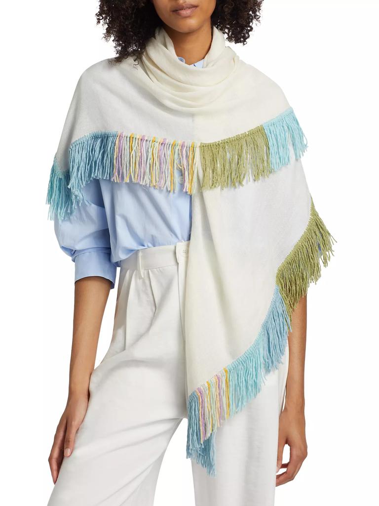 Jane Carr Cabana Cashmere-Linen Fringe Scarf