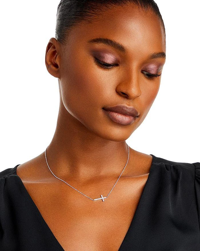 Bloomingdale's Diamond Cross Necklace in 14K White Gold, 0.15 ct. t.w. - Exclusive 2