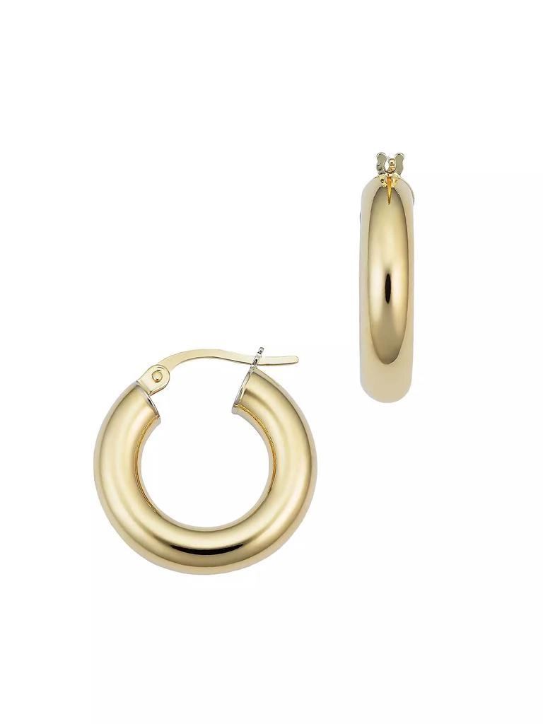 Oradina 18K Yellow Solid Gold Everything Bold Hoops 1