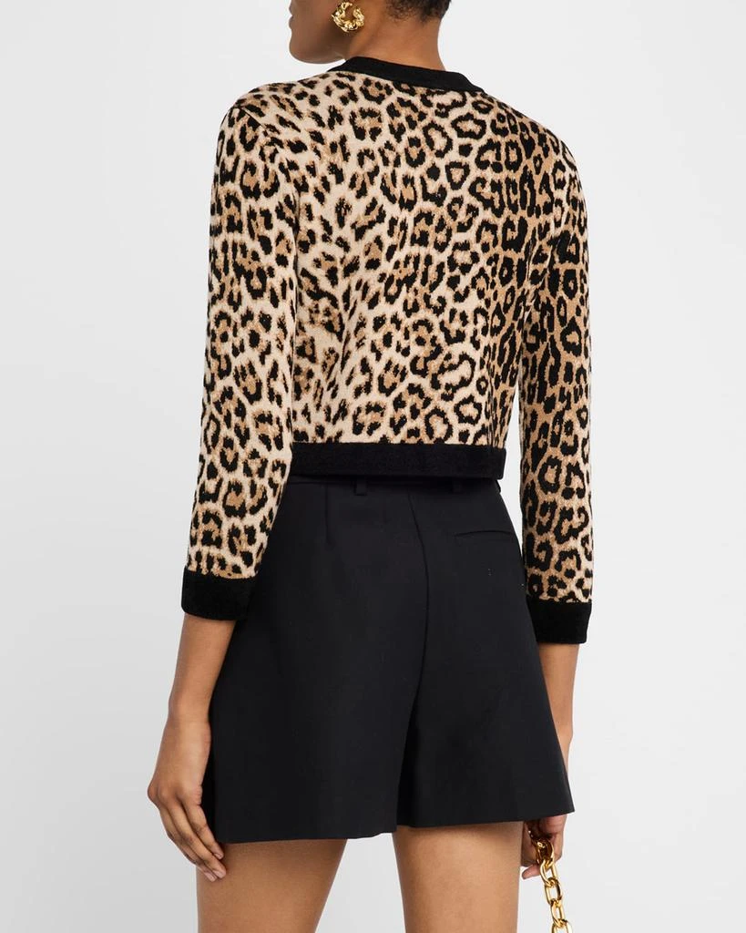 Alice + Olivia Claira Leopard Cropped Cardigan 3