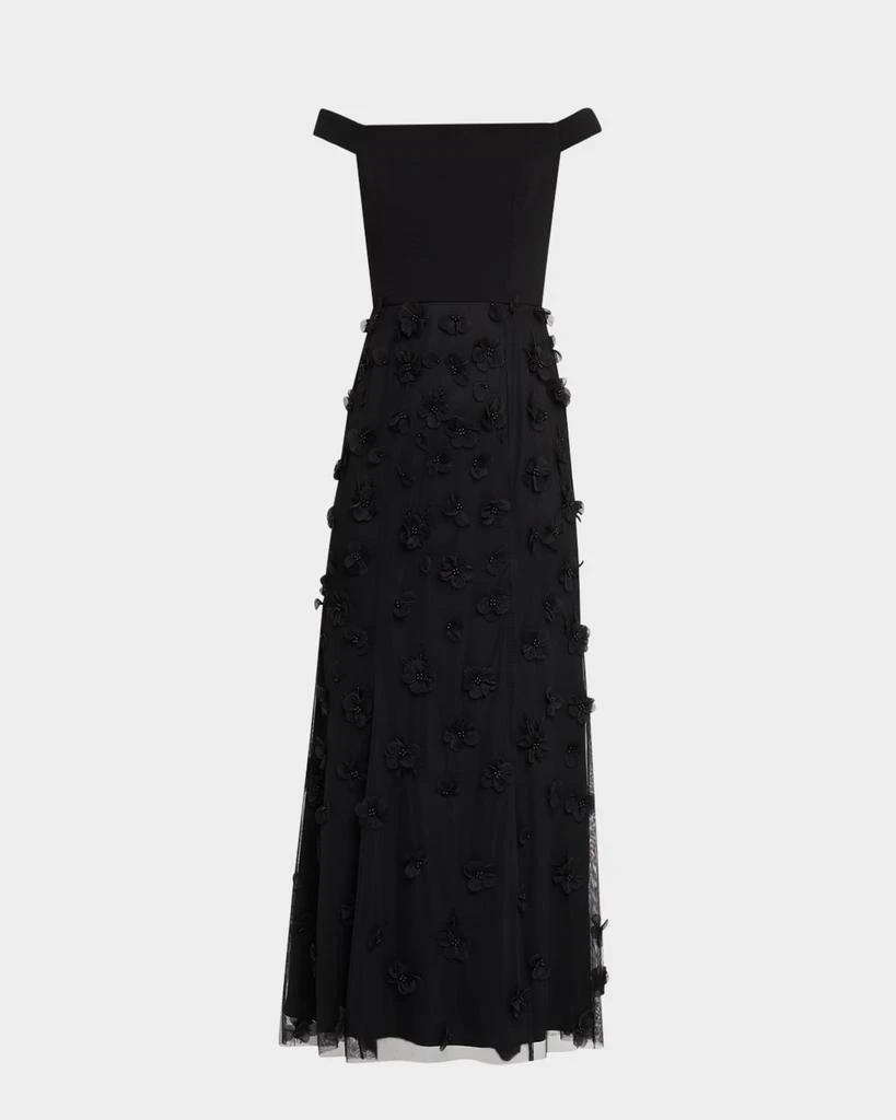 Aidan Mattox Women's Beaded Off-The-Shoulder Gown - Black - Size 4