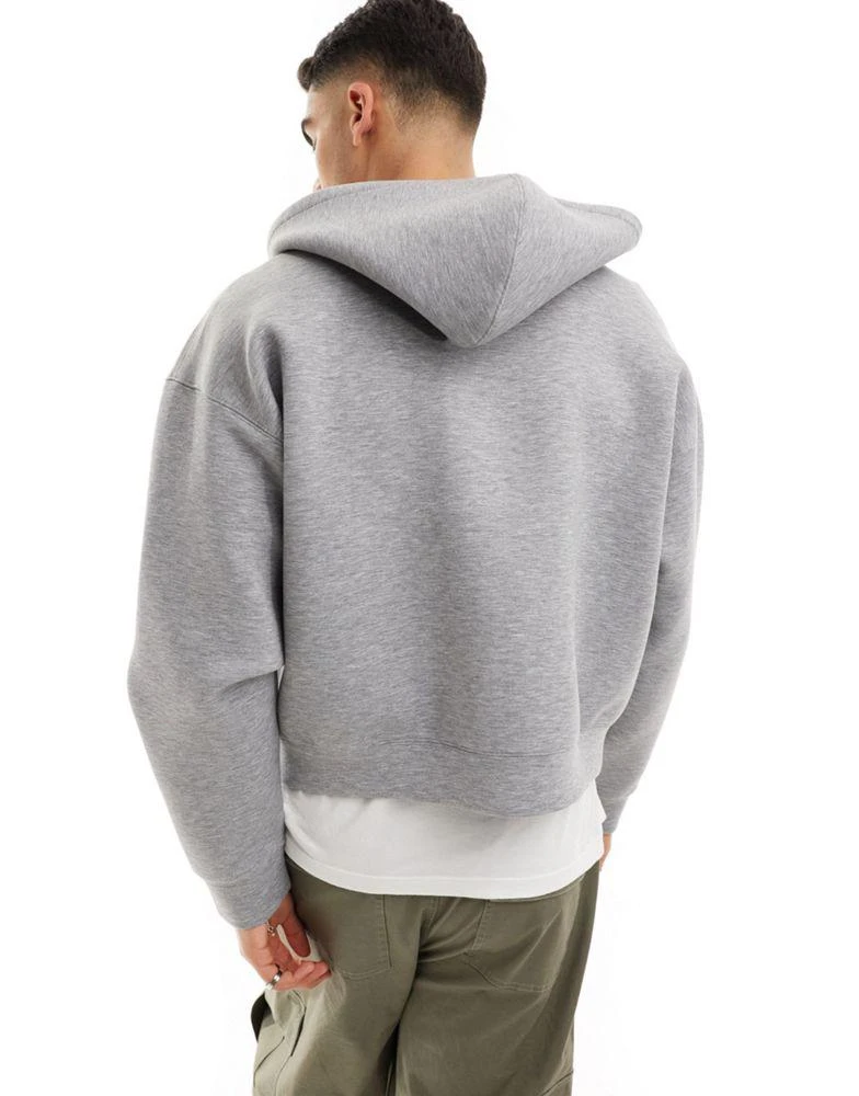 Weekday Weekday Simon scuba zip through hoodie in grey melange 3