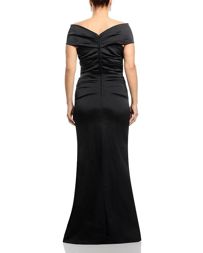 Teri Jon Satin Stretch Off The Shoulder Gown 7