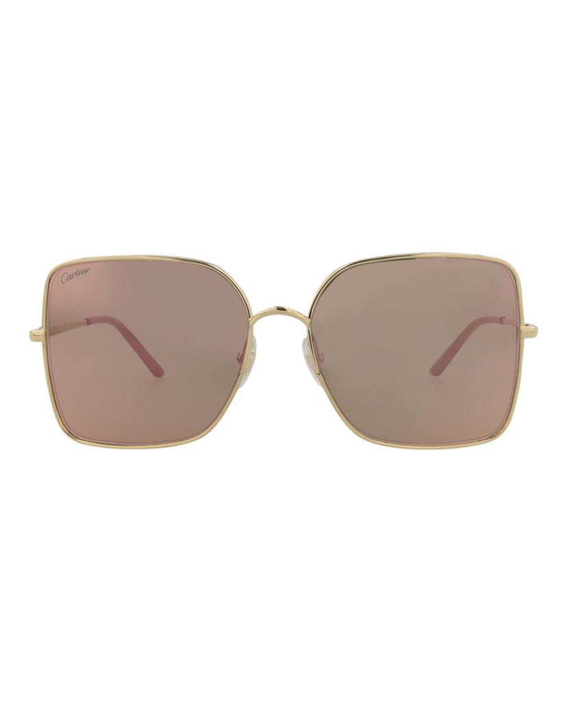 Cartier Square-Frame Metal Sunglasses