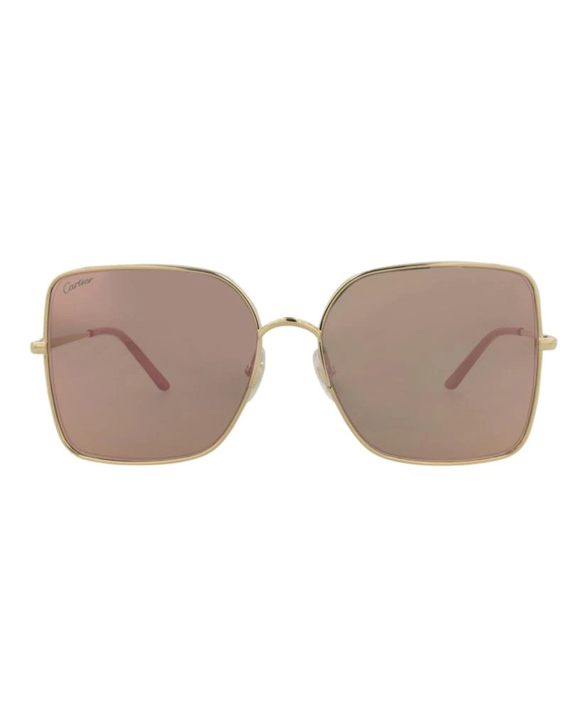 Cartier Square-Frame Metal Sunglasses 1