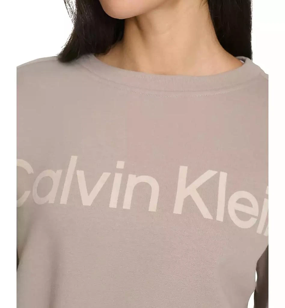 Calvin Klein Performance Women's Flocked-Logo Fleece Sweatshirt 4