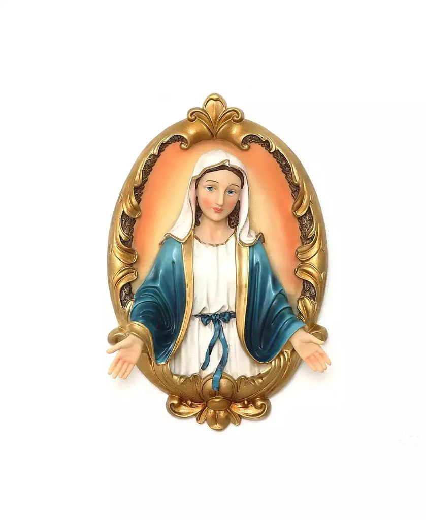 LuxenHome Blessed Virgin Mary Wall Plaque, Oval Religious Decor for Home 
Prayer Space