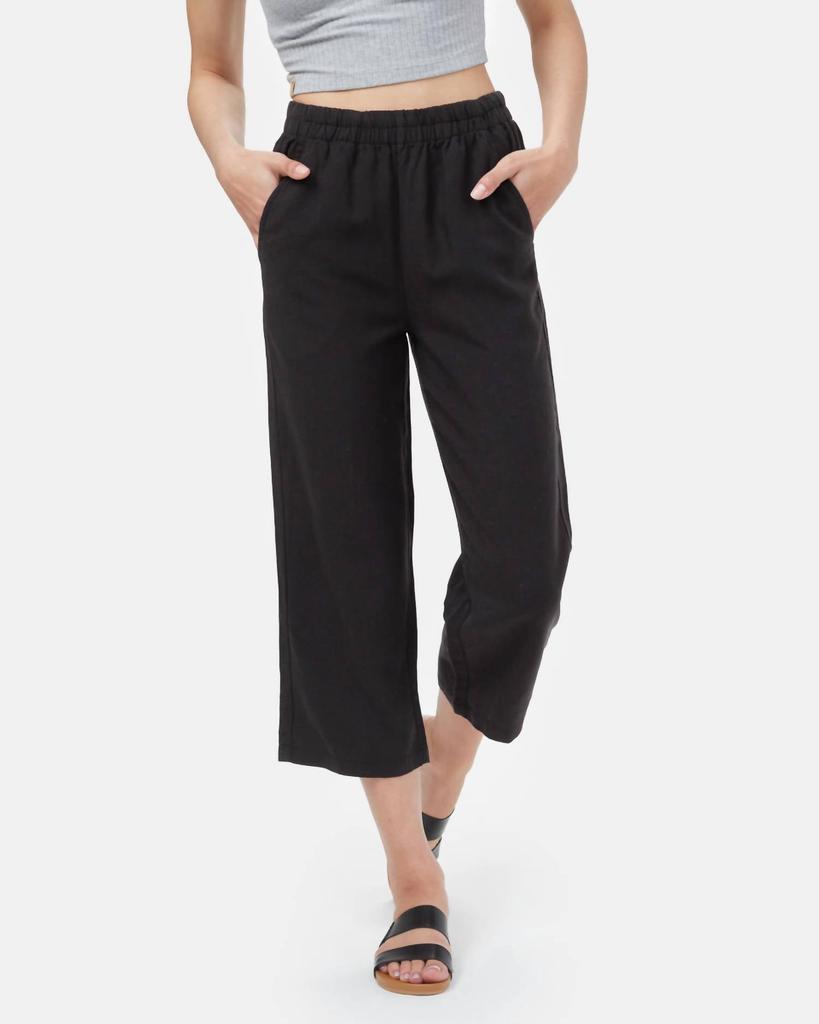 tentree Treelinen Billow Pants In Meteorite Black