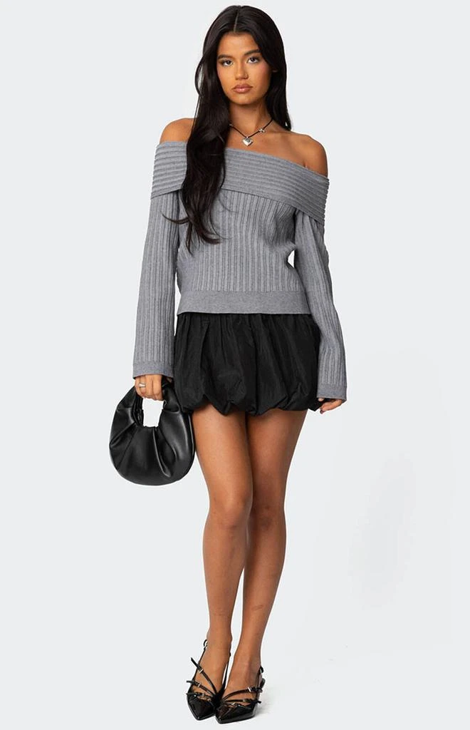 Edikted Brandy Fold Over Ribbed Sweater 2