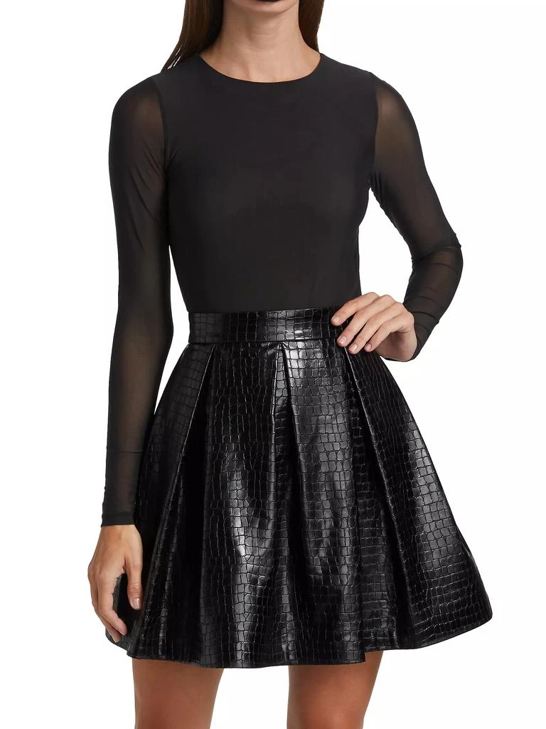 Alice + Olivia Chara Vegan Leather Party Dress 3