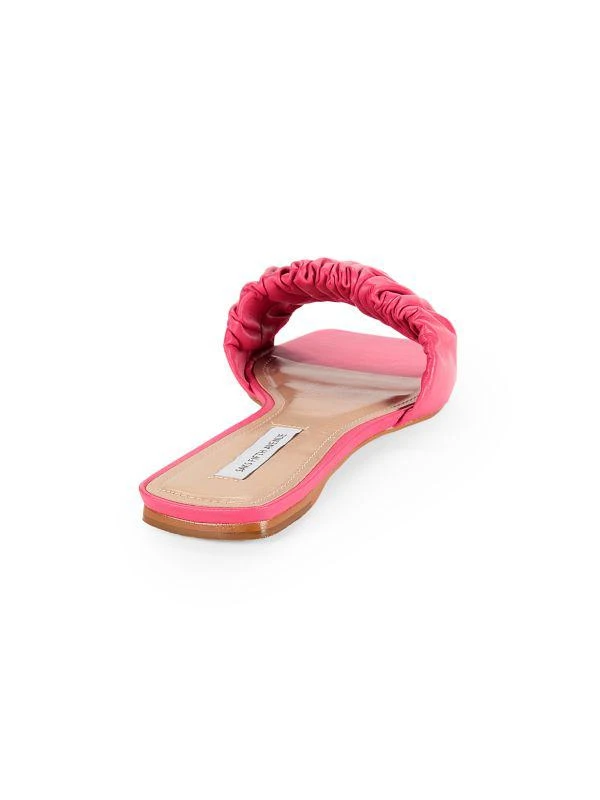 Saks Fifth Avenue Scrunch Leather Flat Sandals 3