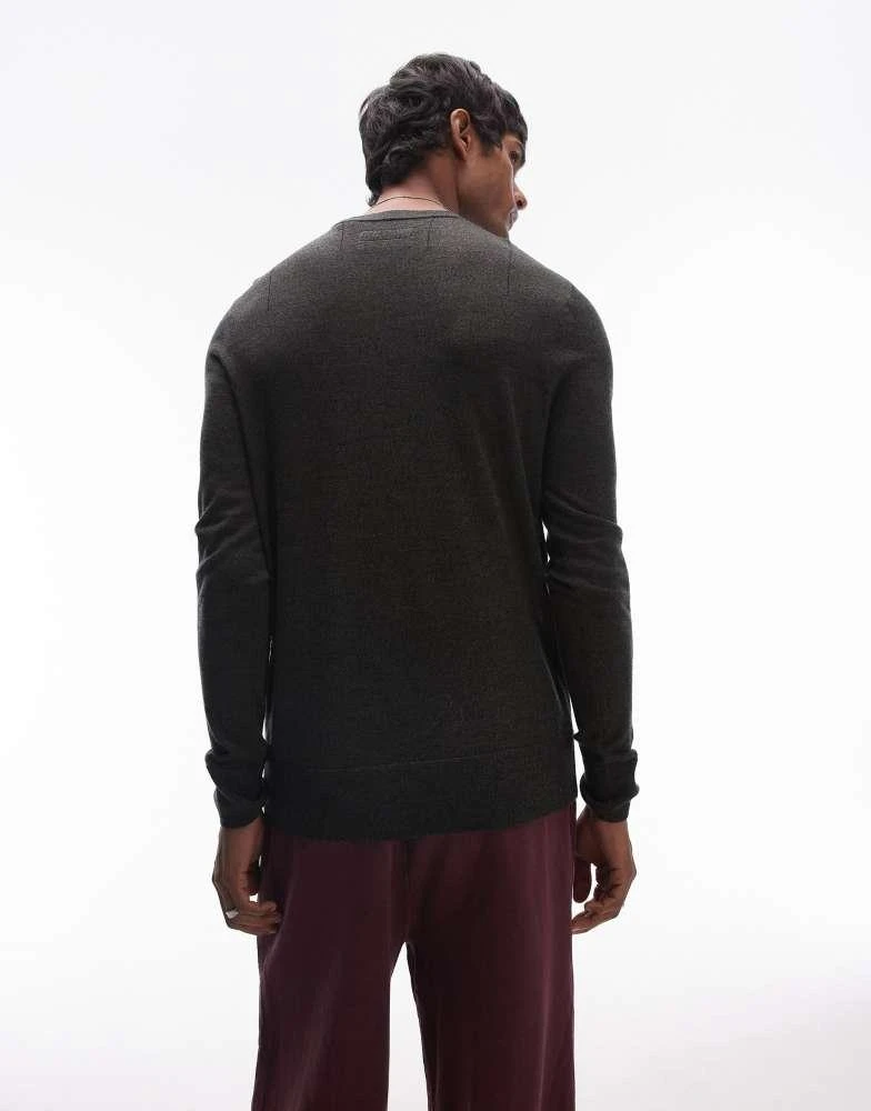 ALL SAINTS AllSaints Mode Merino knit jumper in dark green 3