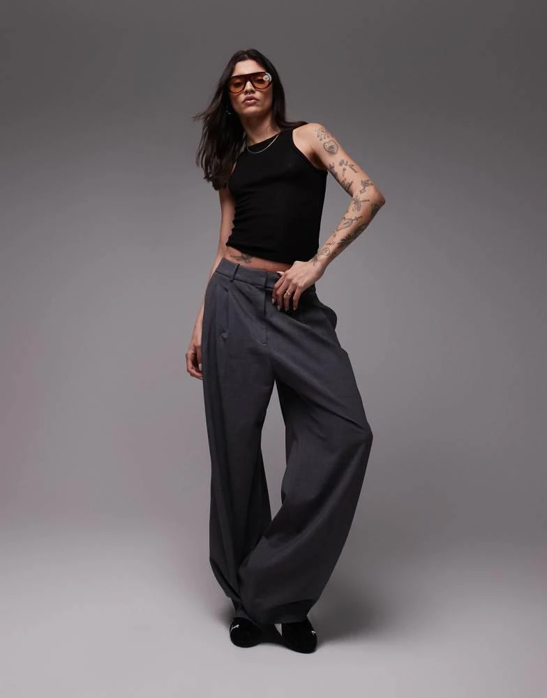 Mango Mango ribbed racer neck vest in black 4