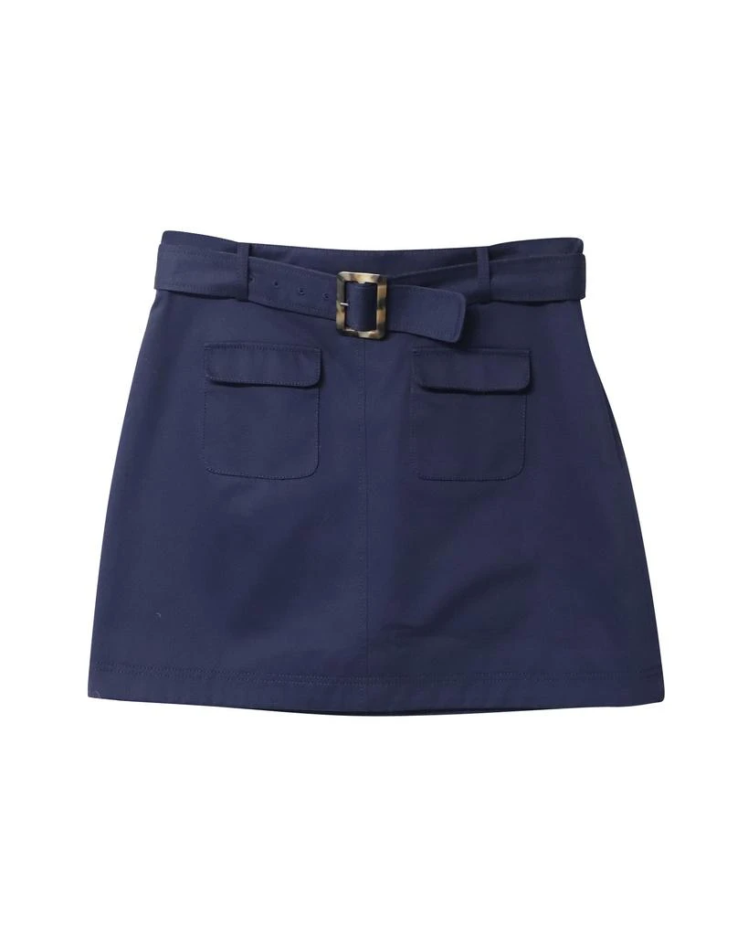 ALEXACHUNG Alexa Chung Patch Pocket Mini Skirt in Navy Blue Cotton 4