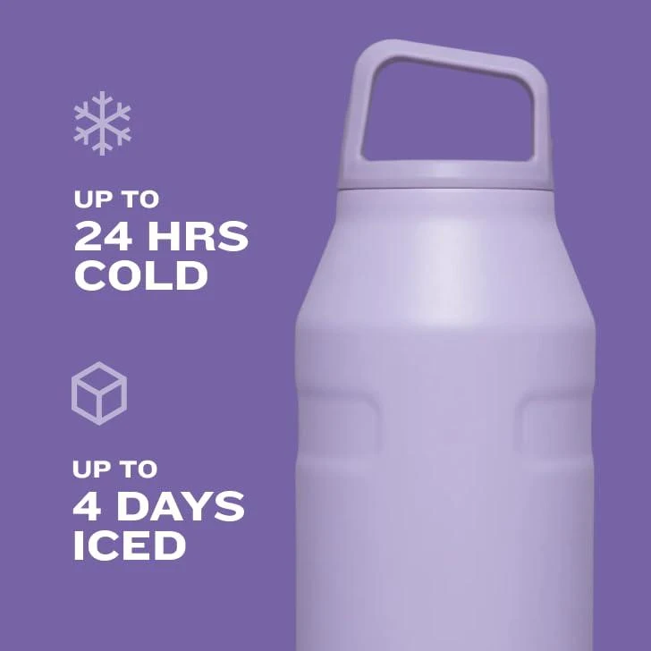 Stanley IceFlow Cap And Carry Water Bottle 24oz - Insulated Stainless Steel, Wide Mouth, Lightweight, Plum