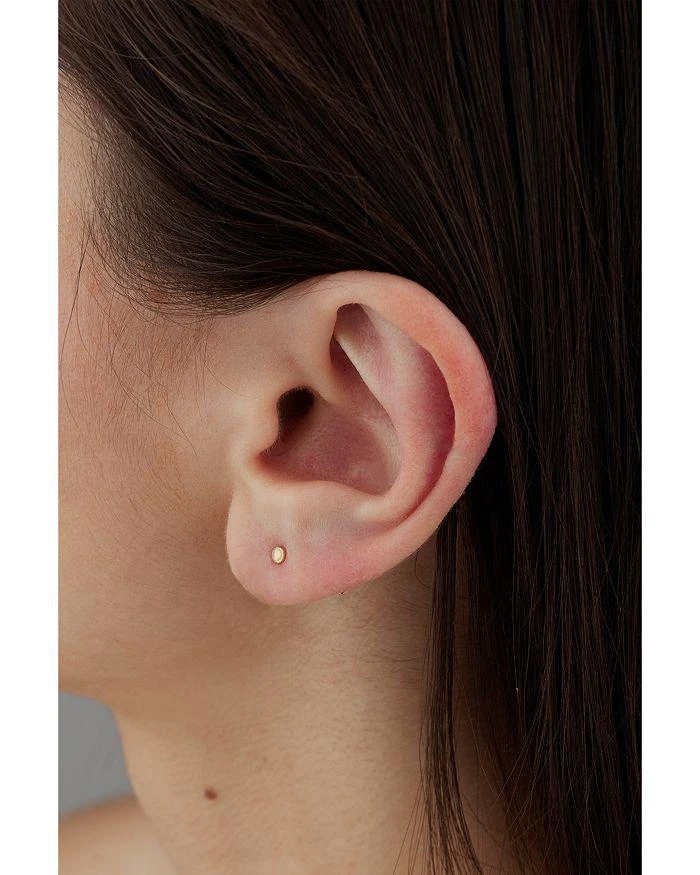 Maria Tash 14K Yellow Gold Opal Bezel Single Stud Earring 2
