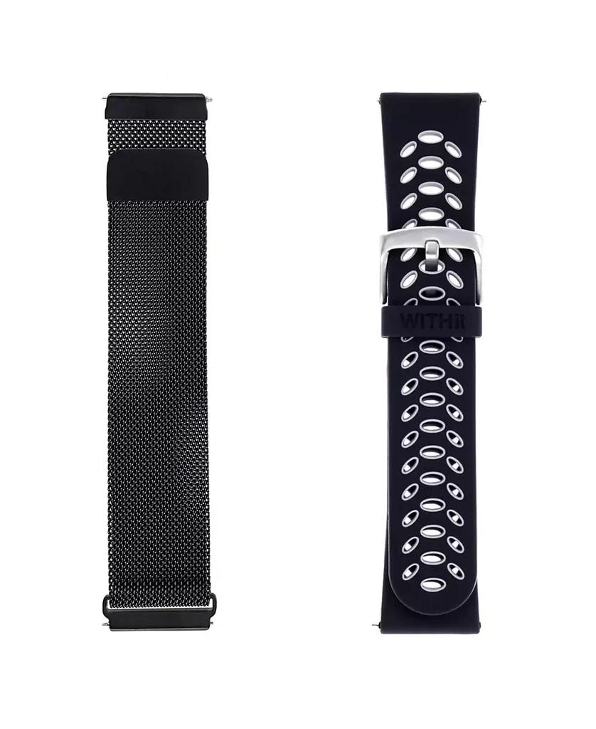 WITHit Stainless Steel Mesh Band and Silicone Sport Band 2-Pack designed for the Fitbit Versa, Versa 2 and Versa Lite 2