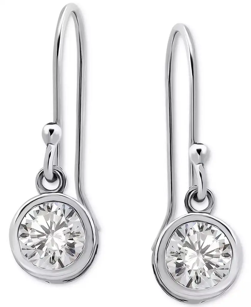 Giani Bernini Cubic Zirconia Bezel Drop Earrings in 18k Gold-Plated Sterling Silver, Created for Macy's
