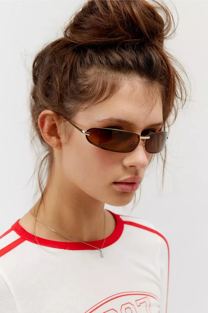 Urban Outfitters 
90s Curved Rimless Shield Sunglasses 1