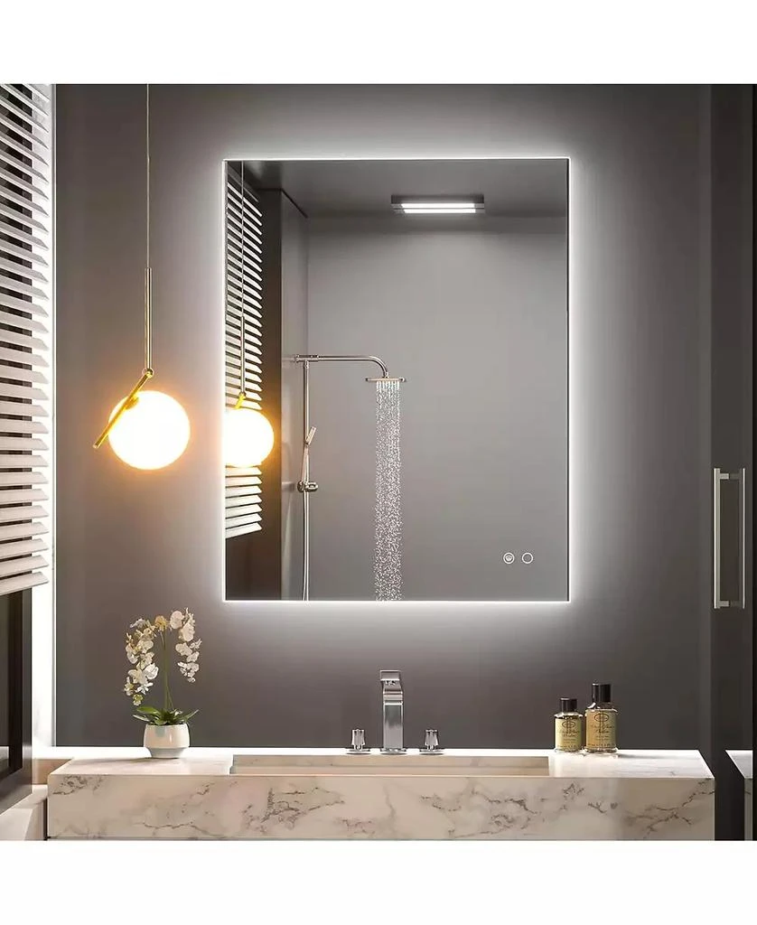 keonjinn LED Backlit Frameless Lighted Bathroom Wall Mirror Vanity Mirror Brightness Adjust 2