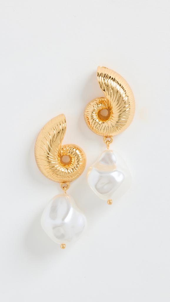 Kenneth Jay Lane Baroque Pearl Drop Pierced Earrings