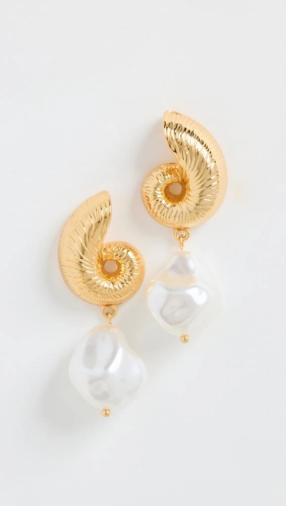 Kenneth Jay Lane Baroque Pearl Drop Pierced Earrings 1