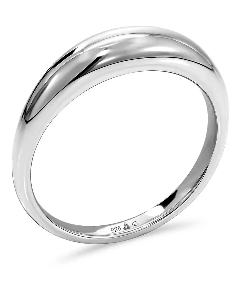 DEVATA Dome Ring in Rhodium Plated Sterling Silver 3