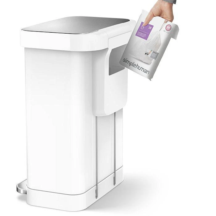 simplehuman 45 Liter Rectangular Liner Rim Kitchen Trash Can with Liner Pocket 5