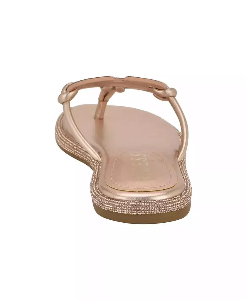GUESS Women's Saima G Cutout Rhinestone Flat Sandals 3