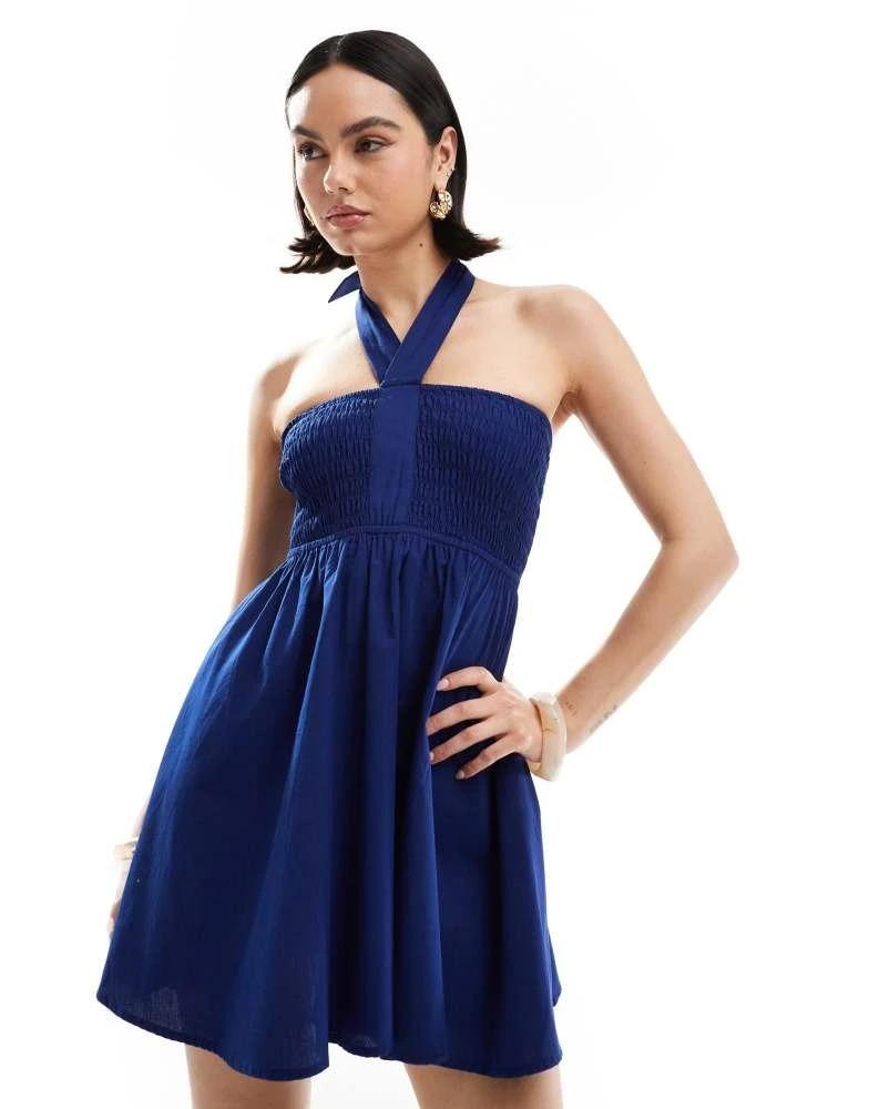 sachin and babi light blue dress Venroy Denim Dress Halter
