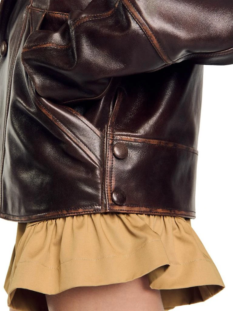 Sandro Oversized Leather Jacket 5